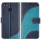 BoxTii Hülle für Huawei P10 Lite, Leder Handyhülle für Huawei P10 Lite, Ledertasche Klapphülle Schutzhülle mit Kartenfächer und Magnetverschluss, Blau
