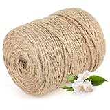 Gartenschnur Jute 4 mm Dick, Juteschnur 60 m Rolle – Bindfaden für Garten und Handwerk, Natürliche Farbe, ideal als Jute Schnur für vielseitige Anwendungen.