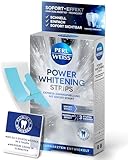 Perlweiss Power Whitening Strips zur Zahnaufhellung – zahnschmelzschonendes Bleaching für weisse Zähne - Teeth Whitening Kit für Zuhause - Zahnverfärbungen entfernen & aufhellen, 10 Strips