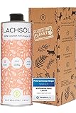 Wolfsbacher Natur Lachsöl für Hunde mit Omega 3 & 6 I 1 Liter norwegisches, natürliches Lachs-Öl aus Atlantik-Meer-Lachs I Hochdosiertes Ergänzungsmittel für Hunde
