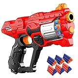 Kinder Pistole für Nerf Gun Spiel, Spielzeug Waffe mit 8 Schuss Rotationstrommel, Softpfeilen Blaster Pistole mit 60 Schaumstoff Munition, Schießspiel, Geburtstag Nikolausgeschenk für Jungs ab 6 Jahre
