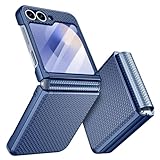 Doeshine für Samsung Galaxy Flip 6/Z Flip 7 FE Hülle [Not for Flip 7] mit Scharnierschutz & Displayschutzfolie, Rutschfester Textur, Hard PC Militär Stoßfest Schutzhülle Rugged Cover (Mint Blau)