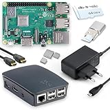 Raspberry Pi 3 B+ Starter-Set | Netzteil | Gehäuse | 64GB SD-Karte | 4K HDMI Kabel | Raspberry Pi 3 B+ 1GB RAM