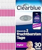 Clearblue Kinderwunsch Ovulationstest Kit Digital, 30 Tests + 1 digitale Testhalterung, Fruchtbarkeitstest für Frauen / Eisprung, nachweislich schneller schwanger werden