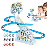 Pinguin-Dia-Spielzeug, musikalisches Pinguin-Spielzeug, LED-Blinklichter, lustiges Achterbahn-Spielzeug, Kinder-Rennspiel, Achterbahn-Spielzeug, Pinguin-Rennspielzeug, lustiges musikalisches