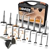 Hinrichs Forstnerbohrer Set 17 teilig im Koffer - Forstnerbohrer-Set 15 bis 40 mm - Holzbohrer - Forstner - Forsterbohrerset Fräslochborer Topfbohrer - Bohrer Holz - Lochfräser Astlochbohrer