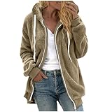 Damen Fleecejacke Warme Bequem, Winterjacke Stylisch Funktional, Winter Warm Lose Plüsch Zip Hooded Jacke, Plüschjacke Elegant Schick, Sale Angebote Teddyjacke Lässig Tolle Steppjacke