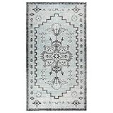 BOWEKAM Home & Garden-Outdoor-Teppich, Flachgewebe, 115 x 170 cm, Grün und Grau