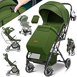 KIDIZ® Kinderwagen Kinderbuggy klappbar Liegebuggy Sportwagen Faltbar 360° Räder 5-Punkt Gurt Inkl. Fußsack, Getränkehalter, Regenabdeckung & Moskitonetz verstellbare Rückenlehne & Sonnenverdeck