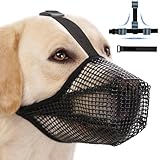 Maulkorb für große Hunde, Maulkorb mittlere Hunde mit Klettverschluss, Atmungsaktive Haustier Maske Hundetraining für Kleine Mittlere große (Grau, XL)