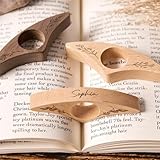Personalisierter hölzerner Daumenbuch-Seitenhalter, gravierter hölzerner Buchseitenhalter, personalisierbares Lesezeichen (Walnuss)
