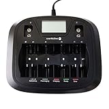 everActive Ladegerät für 8 Akkus AAA AA C D 9V, universal und schnell, vollautomatisch, LCD mit prozentualen Batteriestandsanzeiger, Modell: NC-900U