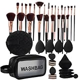 Reise-Make-up-Pinsel – Set mit vierzig sieben Pinseln mit Schutzhülle, Foundation-Applikatoren und Concealer für schwarze Frauen, perfekt für Reisen im Freien