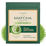 VAHDAM, Matcha Grüntee Pulver (100g, 100+ Tassen) Authentisches japanisches Matcha Pulver | Klassischer Grüntee Matcha In Kulinarischer Qualität | Matcha Latte Mix und Smoothies