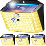 Solarlampen für Außen (4 Stück+230LED+2000LM) 3000k Warmes Licht Solarlampen für Außen mit Bewegungsmelder,3 Modi Solarleuchten für Außen,IP65 Wasserdicht Solarlampen für Außen Grten Aussen Terrasse