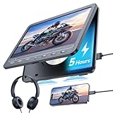 GOnavidio 10,5 Zoll Auto DVD Player mit 5 Stunden Akuu, HDMI-Eingang, Kopfhörer, Tragbarer DVD-Player Auto TV Monitor Rücksitz für Kinder, Unterstützung von 1080P-Video, USB/SD, Regionsfrei