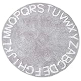 Vayliro Kuscheliger Fellteppich Waschbar Kunstfell Teppich Wohnzimmerteppich Flauschiger Kurzflor Teppich Runder rutschfest Reppich Schlafzimmer Badteppich für Schlafzimmer Kinderzimmer,Grau,80CM