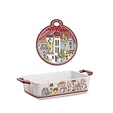EGAN Set Auflaufform Land Mio rot 24,5 × 13 cm mit Untersetzer Land Mio Rot 17 x 19 cm
