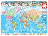 Educa 18500, Politische Weltkarte, 1500 Teile Puzzle für Erwachsene und Kinder ab 12 Jahren