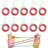 10 Stück Fingertwist,Länge 160 cm Fadenspiel,Fingerspiele Kinder,Gummitwist,Gummi Twist Spiel ideal Als Kleine Geschenke, Mitgebsel und für Den Schulhof