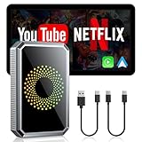 Lamto Car Play Dongle Box Unterstützt Netflix YouTube Wireless Carplay Adapter/Android Auto Adapter für OEM Wired Carplay/Android Auto,HD Multimedia Video AI Box,USB Video-Play,Siri Voice Navigation