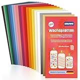 Smowo® 20 Wachsplatten zum Verzieren und Gestalten von Kerzen - Ideal für Kommunion, Taufe und Basteln - Kerzenwachs Platten Set für DIY Kerzenkunst