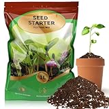 GOTVUGE Anzuchterde-Mischung, Aussaaterde für Keimung und Wachstum, lehmige Komposterde mit guter Drainage, geeignet für Gemüse, Blumen, Zimmerpflanzen (1L)