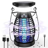 Insektenvernichter, 4200V Mückenvernichter mit Led-Licht, Solarbetriebener Elektrischer Insektenvernichter für Drinnen und Draußen, Wiederaufladbarer Mückenschutz, Fliegenvernichter, Mückenfalle