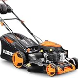 FUXTEC 4in1 Benzin Rasenmäher FX-RM5196eS mit ZIPGO-Motor, Gartenmäher inkl. Seitenauswurf-Funktion, 51 cm Schnittbreite, 4-Takt mit Hinterradantrieb, kugelgelagerte Big Wheel Räder, 60L Grasfangkorb