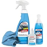 detailzone Auto Winterset 4-teilig SONAX Scheibenenteiser, Schlossenteiser, AntriFrost + KlarSich Konzentrat -30°C, Mikrofasertuch - hochwertige Autopflege für die kalte Jahreszeit