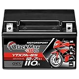 BlackMax YTX7A-BS Motorradbatterie GEL 12V 7Ah CTX7A-BS JMTX7A-BS Batterie 50615