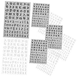 DRESSOOS 4 Sets Geometrische Muster Nagelaufkleber Modische Nagelkunst DIY Aufkleber Für Maniküre Mit Zahlen Und Buchstaben Und Perfekt Für Damen Und ädchen