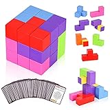 Ulikey Magnetische Bausteine Würfel, Bausteine Spielwaren für Kinder mit 54 Smarte Cards Teile Puzzles Gehirn Training Intelligenz Stressabbau Spielzeug Spiele, Quadratische Würfel