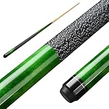 ASMPCUE Pool Queue, 58 Zoll Billard Queue Kanadischer Ahornholz Pool Cue 13mm Spitzen für Professionelle Billardspieler, 1/2 Maple Queue Sticks für Billard Tisch Sport, Grün