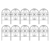 Garden Border Stecialing - Dekorativer Gartenzaun Border | Rasen Rust-beständig wetterfestes Metall 10 Stück temporärer für Haustiere Bereich Rasen im Freien Terrasse Bett Anve