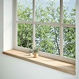 Homgoday Fensterbänke 2 STK. Unbehandelt 140x30x2 cm Massivholz Eiche Fensterbank Model4009115