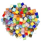 Quadratische Mosaiksteine 500g Mini Mosaik Steine Bunt Mosaiksteine zum Basteln DIY Badezimmer Küche Heimdekoration (1x1 cm, Mix Color)