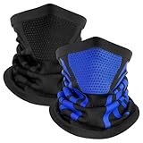 Kiiwah 2 Stück Schlauchschal Herren Damen, Winddicht Multifunktionstuch Atmungsaktiv Loop Schal Winter Neckwarmer Halswärmer Halstuch für Ski Radsport Fahrrad Motorrad Laufen