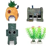 11PCS Ananas Haus Aquarium Deko,Aquarium Dekoration,Fisch Tank Ornament,Aquarium Ananas-Haus Dekoration Set,Harz Ananas Haus Aquarium Deko,Ananas Form Aquarium Deko Ornament,Für Unterwasser Dekoration