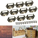 Homeponnew Schubladengriffe aus antikem Messing, mit Kartenrahmen und Schrauben, Vintage-Metall-Namensschild-Halter für Schrank, Aktenkoffer oder Schmuckschatulle, 70 x 33 mm, Eisenbeschläge, 10 Stück