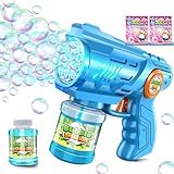 Seifenblasenpistole Seifenblasenmaschine Kinder Seifenblasen Machine: LED Licht Seifenblasen Elektrisch Mit 100 ML Tank Blau Automatische Bubble Maker Für Kids Shooter Party Spielzeug (Blau)