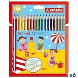 STABILO Trio Thick Buntstifte, mehrfarbig, 18 Stück (6 Stück) – Marke EAN: 4006381340328