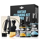 Gitarren-Reinigungspflege: Glanzwachs, Bundpolitur, Griffbrett-Zitronenöl, Saitenreiniger-Öl, Abdeckband, Reinigungsbürste und Reinigungstuch verlängern die Lebensdauer von Griffbrett und Saiten