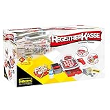 Idena 40214 - Registrierkasse für Kinder mit realistischen Ton- und Licht-Funktionen, Supermarkt-Kasse für Kaufmannsladen, Spielzeug zum Lernen und für interaktives Rollenspiel