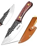 Omesio Messer Outdoor klein Full Tang Feststehende Klinge, Scharfes kleines Jagdmesser Bushcraft Messer, Gürtelmesser mit Scheide Damen für Jagd Angeln Survival und Camping, legal, 42A WAFFG KONFORM