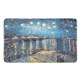 JUMBEAR Van Gogh Katzentoilette, Katzenklo mit Sternennacht, wasserdicht, rutschfest, leicht zu reinigen, waschbar, 75 x 45 cm