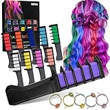 10 Stück Haarkreide Kamm, Haarkreide für Mädchen, Temporäre auswaschbare Haarfarbe für Kinder Mädchen, Farbige Kämme, Perfekt für Party, Cosplay und Kindergeburtstage