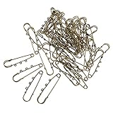 GRADENEVE 50 Stück 3-Loch-sicherheitsnadel Knopf Kiltnadeln Pin-Backing-verriegelung Abschleppen Reisestifte Sicherheitsbügelstifte Rassel Große Stark Pin-Abzeichen Legierung