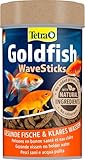 Tetra Goldfish Wave Sticks - Fischfutter in Form von wurmförmigen Futtersticks für alle Goldfische und andere Kaltwasserfische, 100 ml Dose