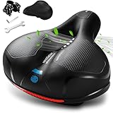 ROCK TAKIN Fahrradsattel Herren und Damen, Bequem Weich Fahrrad Sattel mit Memory-Foam Breiter Fahrradsitz mit Doppelten Stoßdämpfenden Reflektierenden Streifen Ergonomisch Sattel für Rennrad MTB